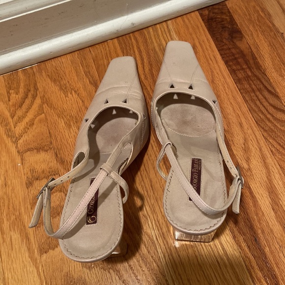 Giorgio Fabiano Leather Shiny Pink Slingback Heels - Picture 9 of 15